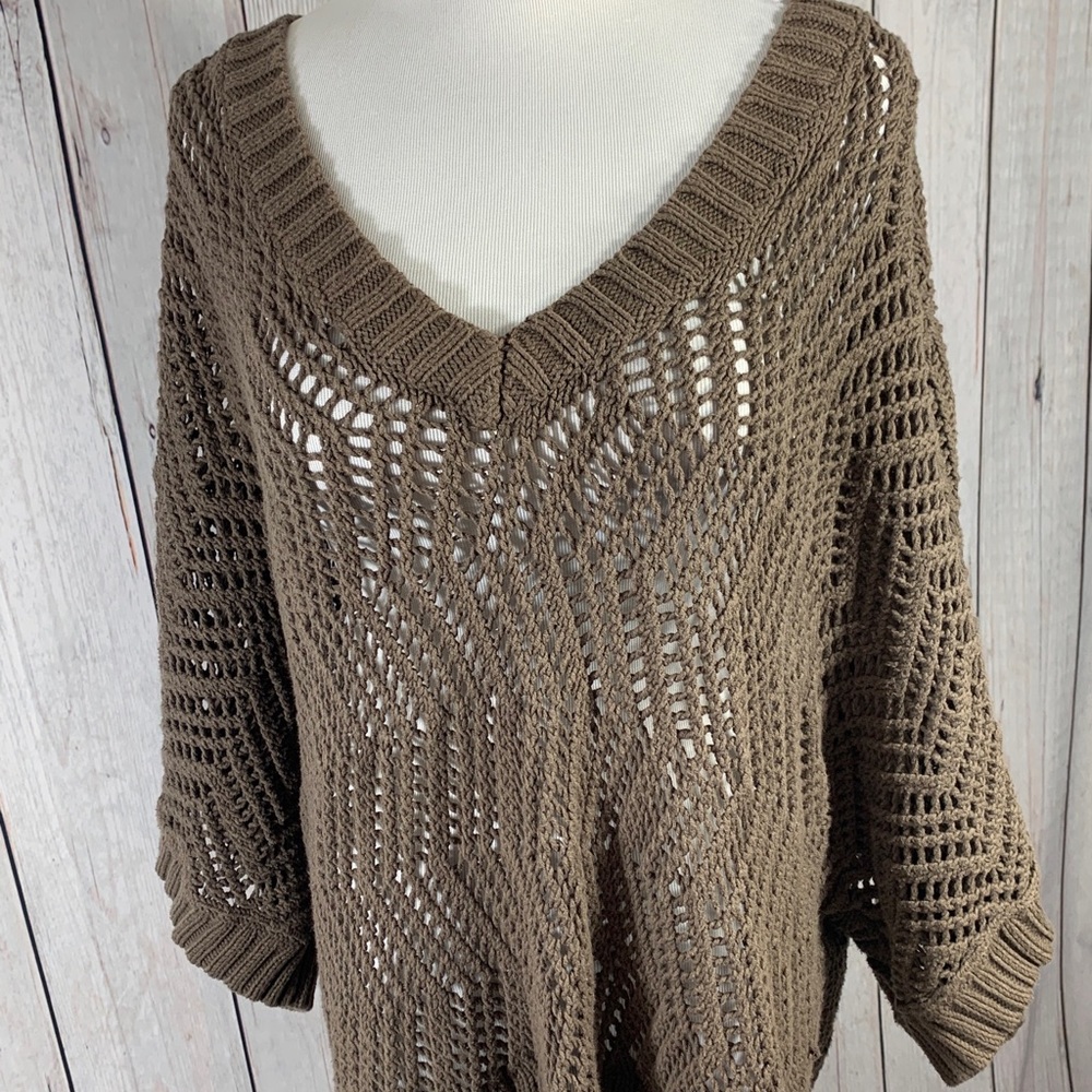 Lane Bryant 14-20 Light Brown cable knit sweater
